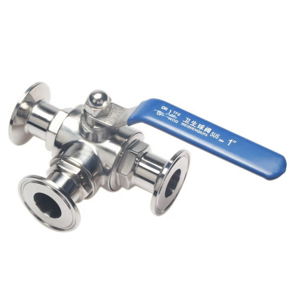 CE ss 304 tri clamp sanitary 3 way ball valve Manual For Food And Beverage