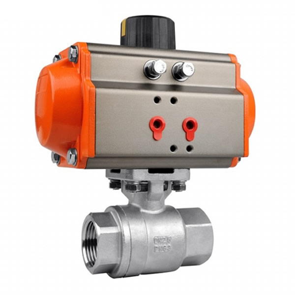 Pneumatic 3 Way Ss Ball Valve with Bsp Thread Ends1