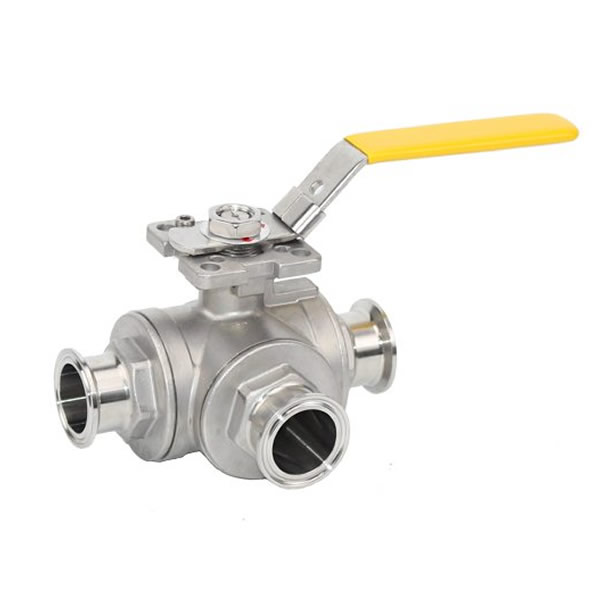 Stainless Steel 3Way Clamp Ball Valve with Pad