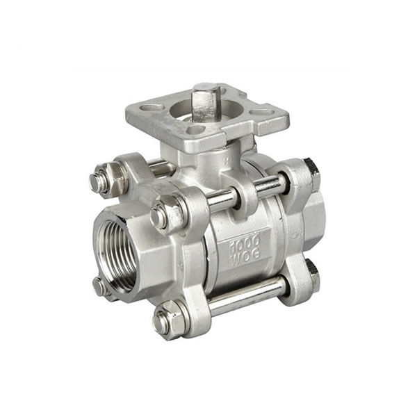 3PC Stainless Steel Ball Valve WIth Mounting Pad