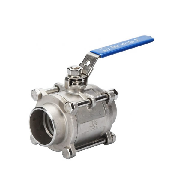 Industry sus304 3pcs welded body ball valve for water